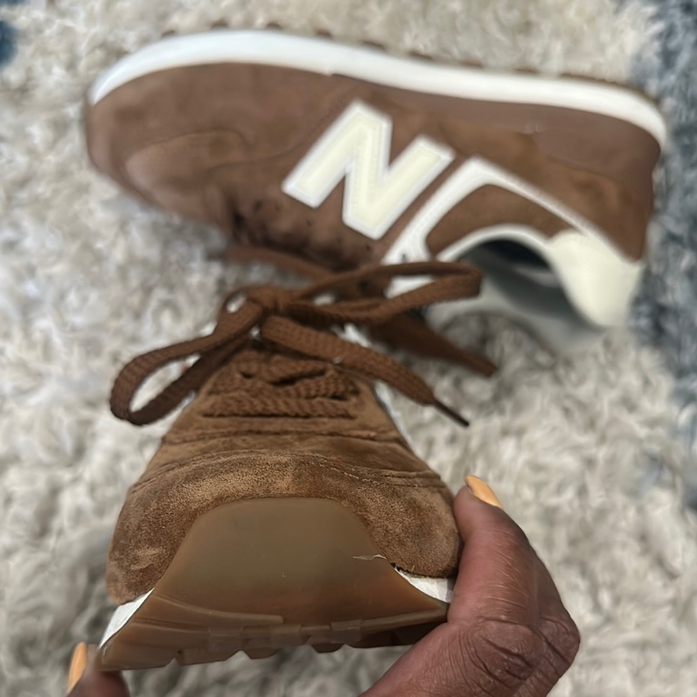 New Balance Brown Suede 574 Sneakers - Picture 8 of 9